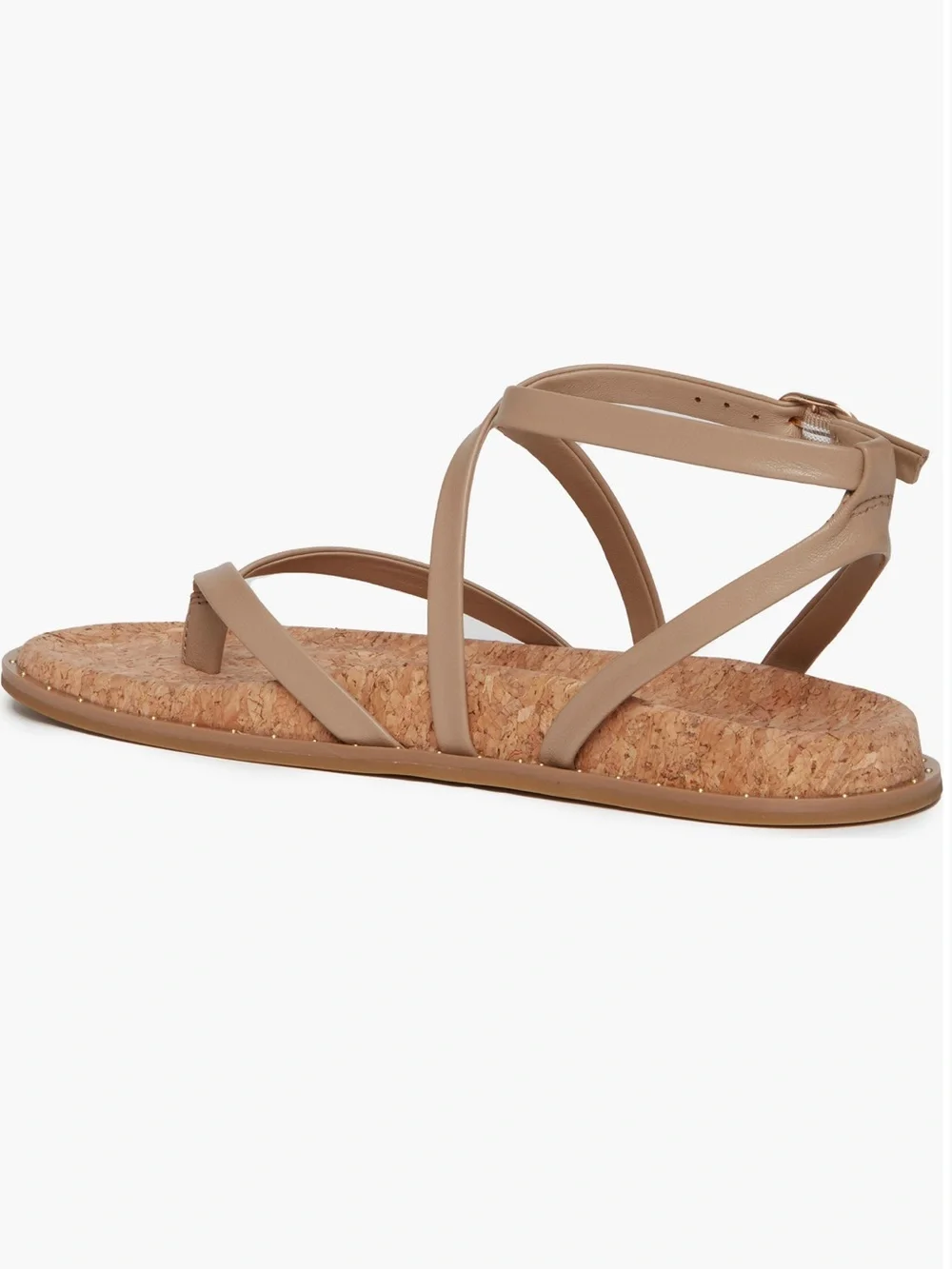 Paige Zana Ankle Strap Leather Sandal Size 7 in Color Sand
